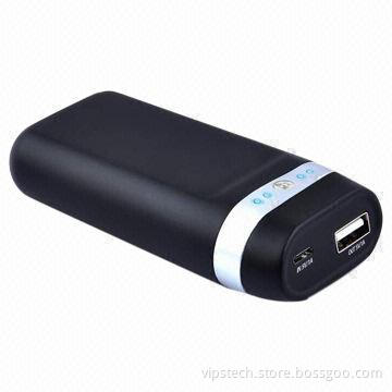 Portable Power Bank with 4,400mAh True Capacity, Shaver Shaped with LED Torch and Candy Colors